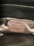 Chanel Black Leather Double Strap Shoulder Bag Tote Production Sample