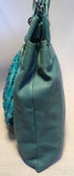 Marc Jacobs Seafoam Green Leather and Sequin Small Duffy Frog Tote