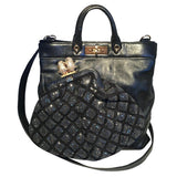 Marc Jacobs Black Leather and Sequin Small Duffy Frog Tote