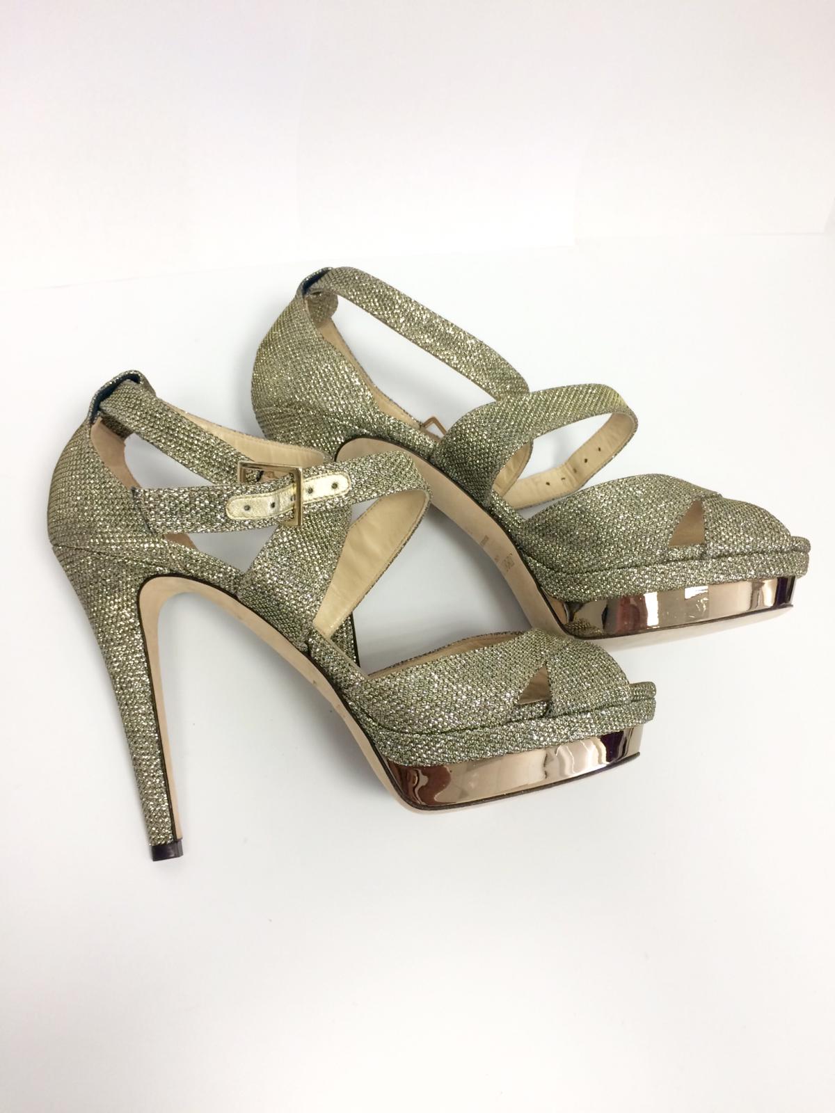 Monsoon Metallic Twist Knot Platform Heels, Pewter, Rose Gold at John Lewis  & Partners