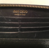 Jimmy Choo Black and Gold Leather Wallet on a Chain