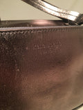 Kate Spade Gunmetal Silver Leather Soft Box Zip Around Travel Case Handbag