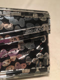 Jimmy Choo Black and Silver Printed Acrylic Clutch