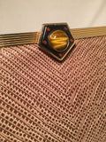 Judith Leiber Vintage Tan lizard Embroidered Oversized Clutch