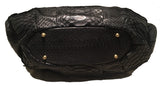 Designer Black Snakeskin Python Hobo Shoulder Bag