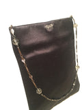 Anya Hindmarch Black Silk Beaded Handle Evening Bag