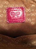 Anya Hindmarch Magenta Leather and Tan Rattan Large Woven Basket Tote Bag
