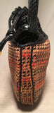 Judith Leiber Vintage Snakeskin Woven Basket Drawstring Shoulder Bag