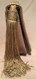 Judith Leiber Vintage Beige Lizard Floral Embroidered Tassel Clutch