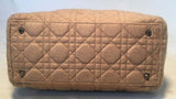 Christian Dior Tan Wool Cannage Quilted Medium Lady Di Bag