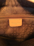 Christian Dior Tan Wool Cannage Quilted Medium Lady Di Bag