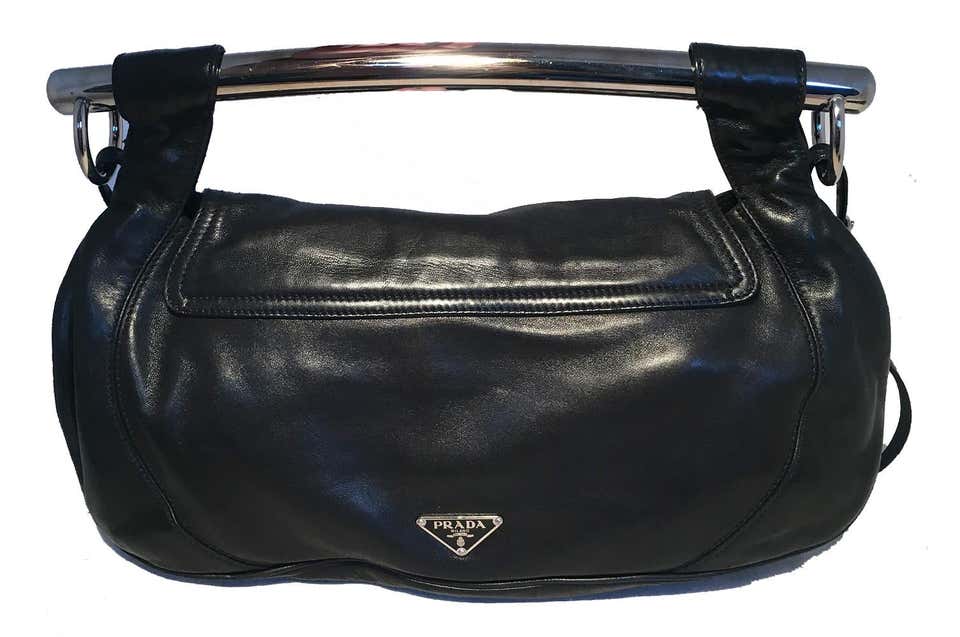 prada metal handle bag