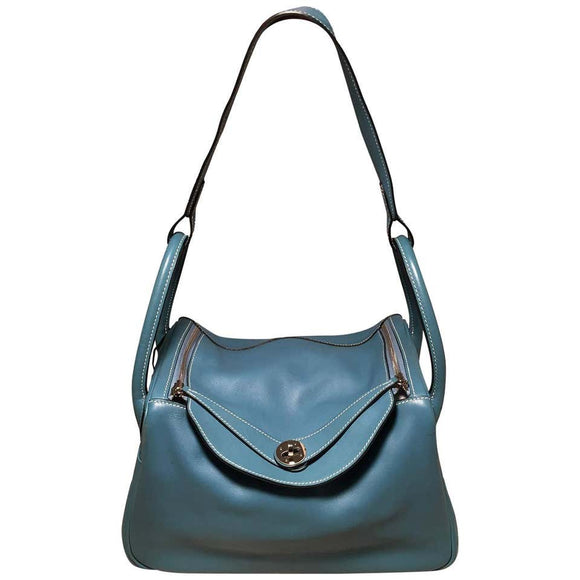 Hermes Blue Jean Swift Leather 30cm Lindy Bag