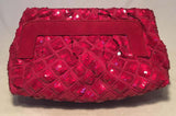 Marc Jacobs Pink Sequin Frog Clutch Shoulder Bag