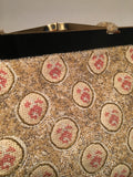 Vintage 1940s Saks Fifth Avenue Glass Beaded Needlepoint Purse