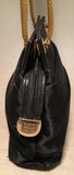 Vintage Diego Della Valle Black Silk Gold Chain Evening Shoulder Bag