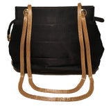 Vintage Diego Della Valle Black Silk Gold Chain Evening Shoulder Bag