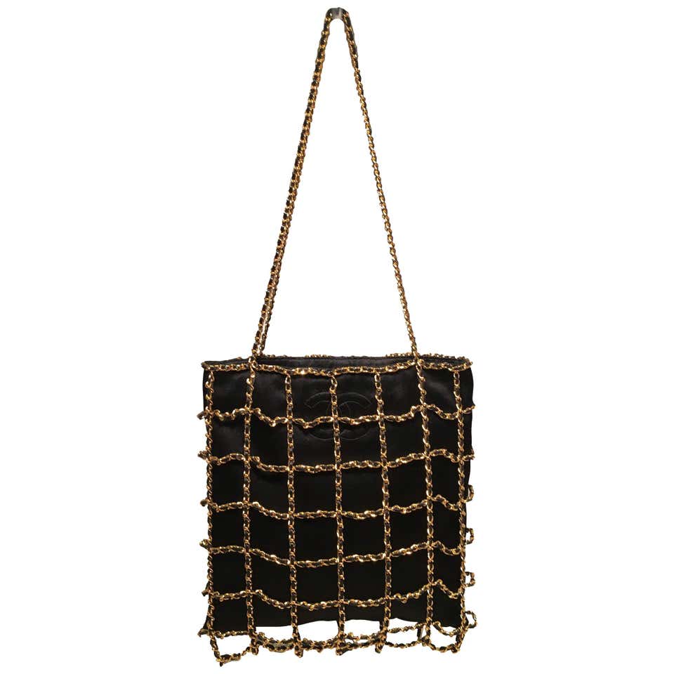 Chanel Vintage Chain Cage Evening Shoulder Bag