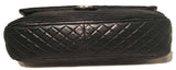 Chanel Black Pleated Leather Classic Flap Shoulder Bag