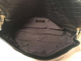 Chanel Black Pleated Leather Classic Flap Shoulder Bag