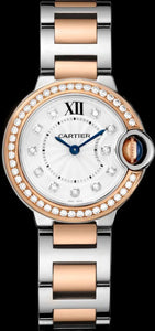 Cartier 28MM SS/RG BB with Diamond Dial Model #W3BB0009