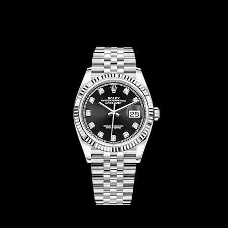 Rolex 36MM Datejust SS<br/>Model #126234<br/>Bracelet : jubilee<br/>Dial : Black Diamond<br/>#J835