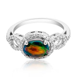 0.65ct Natural OPAL 14K White Gold 3.18gm Ring