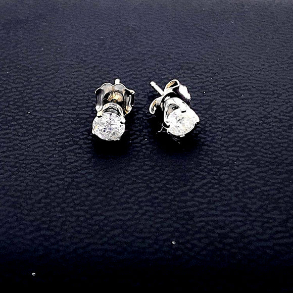 0.61ct Diamonds 14K White Gold Stud Earrings