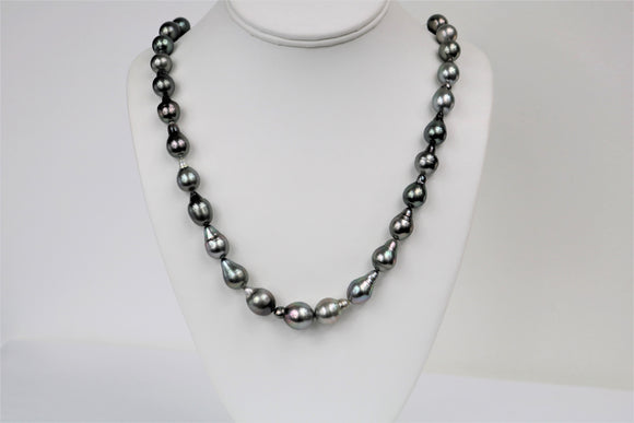 11-13mm Tahitian Drop Necklace with Gold Clasp