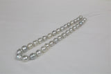 10-12mm South Sea White-Silver Circle Baroque Necklace with Gold Clasp