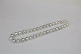 10-12mm South Sea White-Silver Circle Baroque Necklace with Gold Clasp