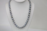 9-11mm Tahitain Platinum Silver Round Necklace with Gold Clasp