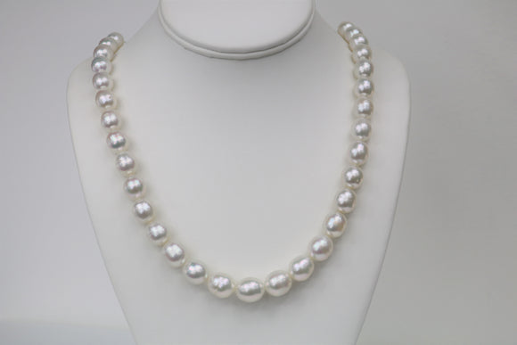10-12mm South Sea Oval Necklace with Gold Clasp