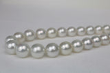 12-15mm South Sea Round White Necklace with Gold Clasp