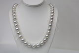 12-15mm South Sea Round White Necklace with Gold Clasp