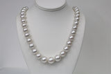 12-16mm South Sea Round White Necklace with Gold Clasp