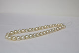10-12mm Champagne South Sea Round Necklace with Gold Clasp