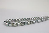 8-10mm Tahitian Silver Round Necklace with Gold Clasp