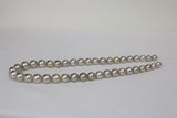 8-10mm Purple Silver Tahitian Round Necklace with Gold Clasp