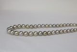 8-10mm Purple Silver Tahitian Round Necklace with Gold Clasp