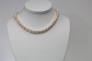 8-8.5mm Japanese Akoya Baroque Necklace with Gold Clasp