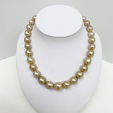 12-15mm South Sea Oval Pearl Necklace with Gold Clasp