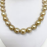 12-15mm South Sea Oval Pearl Necklace with Gold Clasp