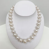 15-18mm South Sea White Round Pearl Necklace with Gold Clasp
