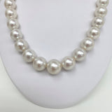 15-18mm South Sea White Round Pearl Necklace with Gold Clasp