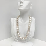 15-18mm South Sea White Round Pearl Necklace with Gold Clasp
