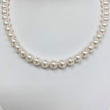 8.5-9mm Akoya Pink Overtones Round Pearl Necklace with Gold Clasp