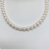 8.5-9mm Akoya Pink Overtones Round Pearl Necklace with Gold Clasp