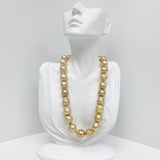14-16mm South Sea Golden Circled Baroque Pearl Necklace with Gold Clasp