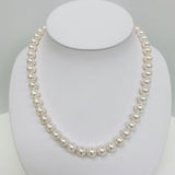 9-9.5mm Akoya Pink Overtones Round Pearl Necklace with Gold Clasp
